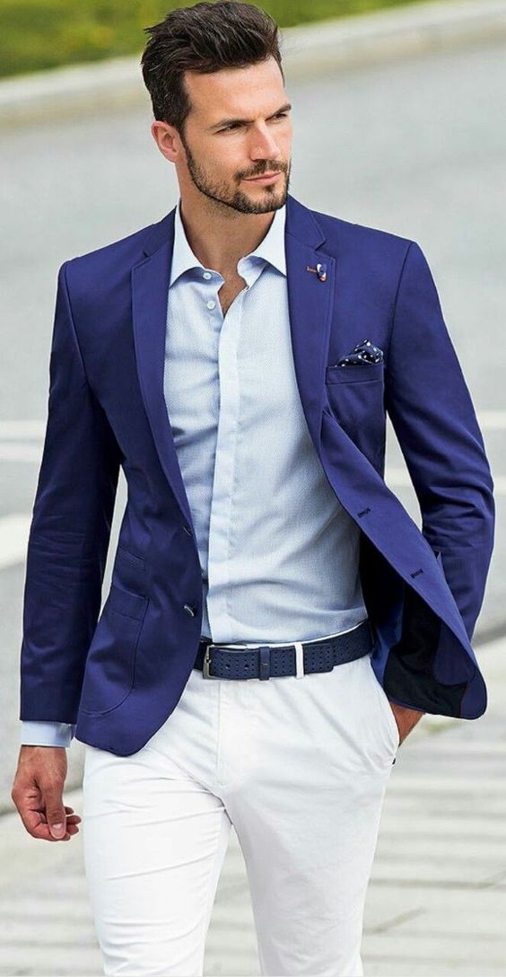 blue blazer matching shirt