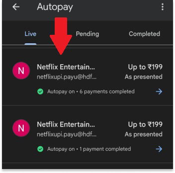 Netflix Autopay Cancel on GPay