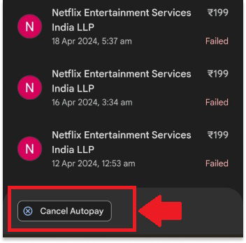 Netflix Autopay Cancel