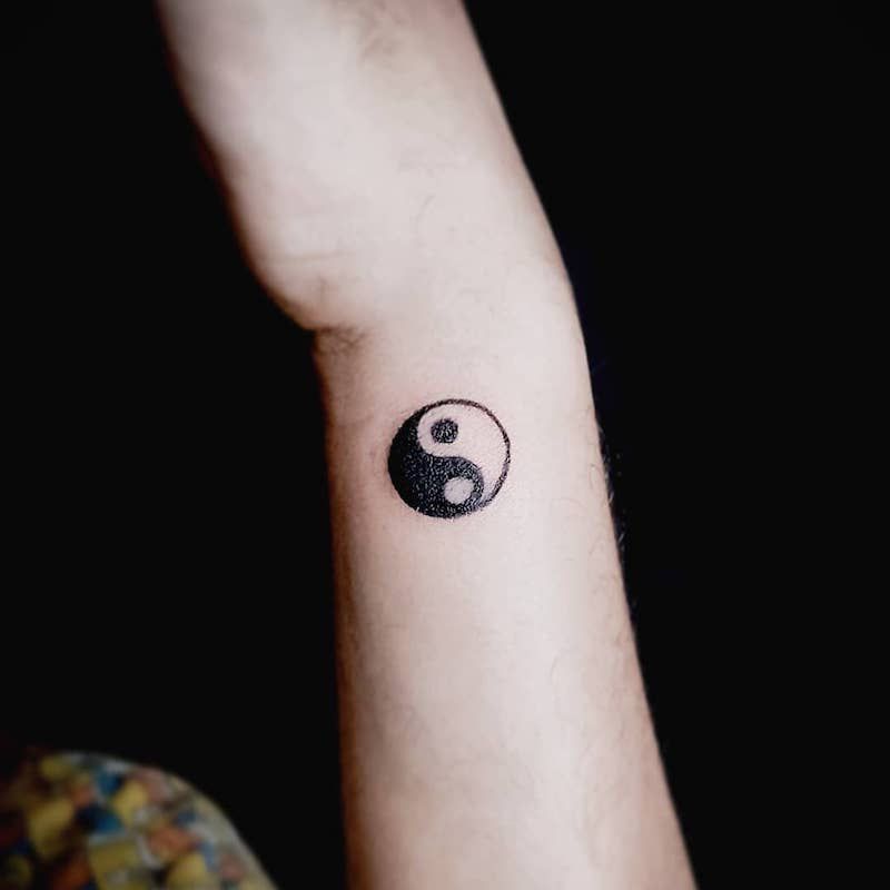 Small Yin Yang tattoo  | small tattoos for men