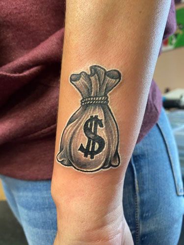 Money bag tattoo design  | small tattoos for men