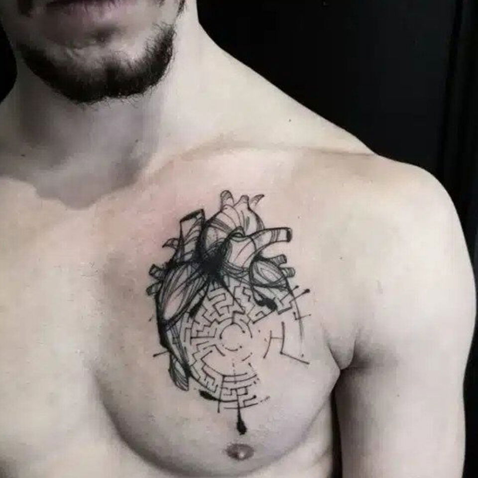 Heart tattoo for men