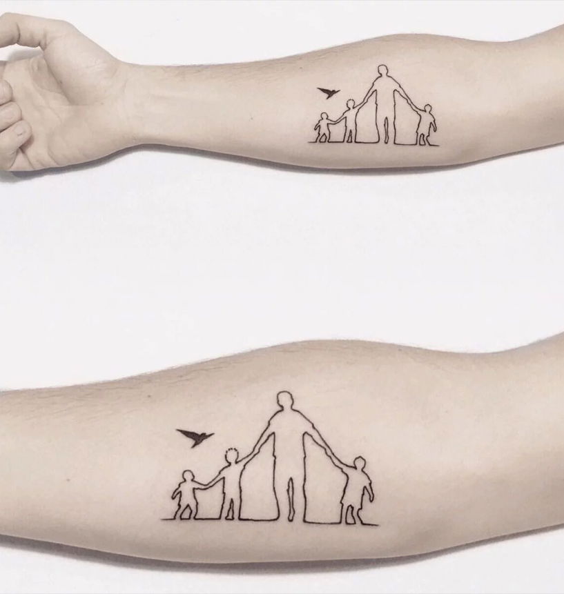 Family-inspired simple and small tattoo