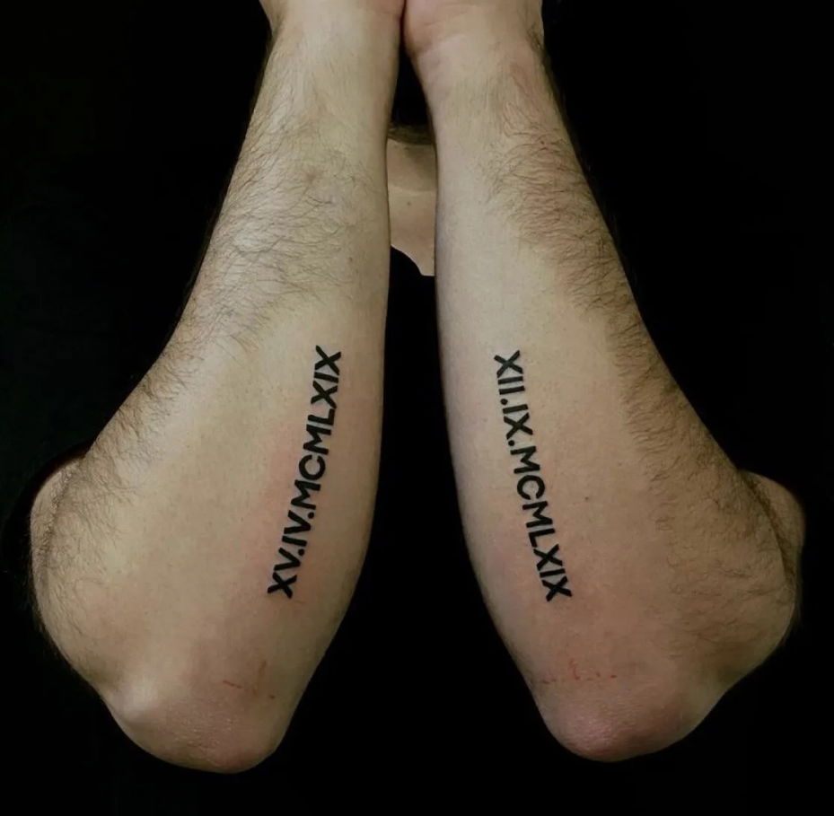 Important date tattoo design for men