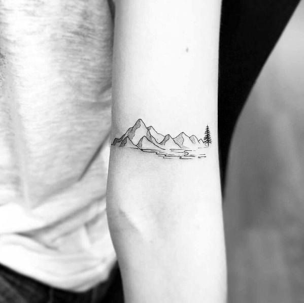 Simple and Small Mountain tattoo  | small tattoos for men