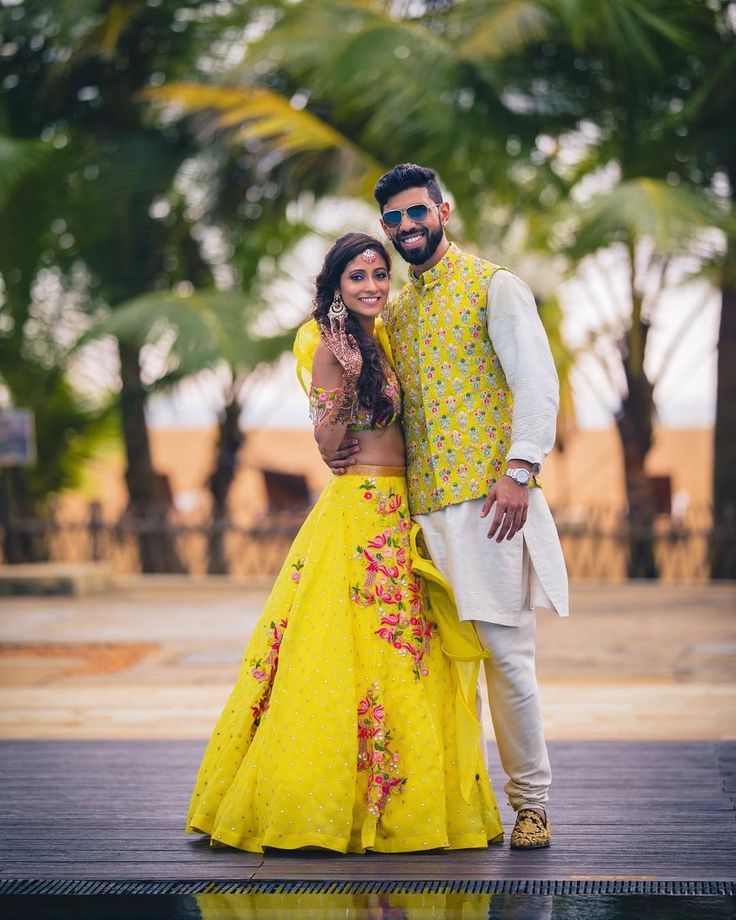 yellow engagement couple dress