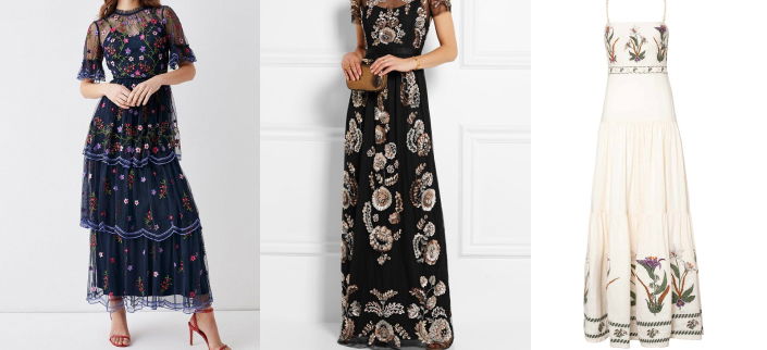 Embroidered Maxi Dress for Women