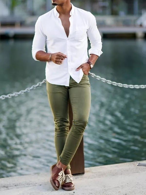 white and green | light green pant matching shirt