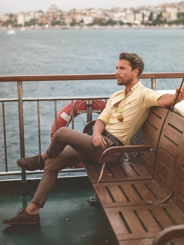 Yellow Shirt and Brown Pants Combo