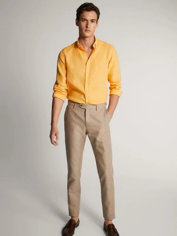 Yellow Shirt and Khaki Pants Combo | yellow shirt matching pant
