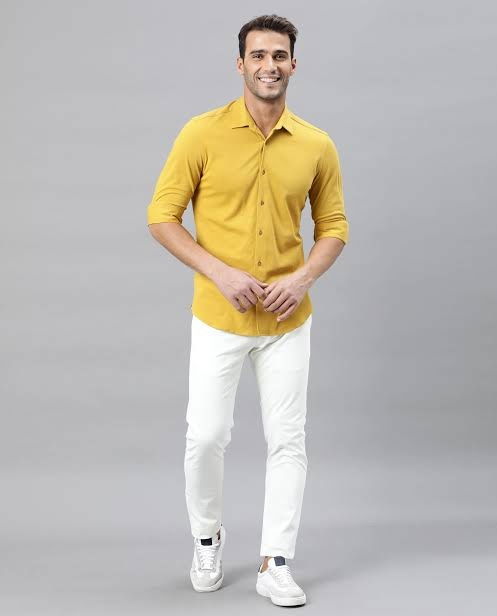Yellow Shirt and White Pants Combo