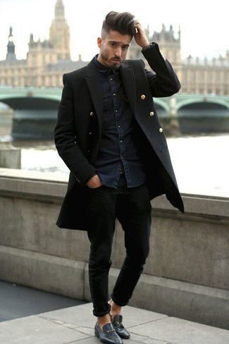 Denim Shirt With Overcoat