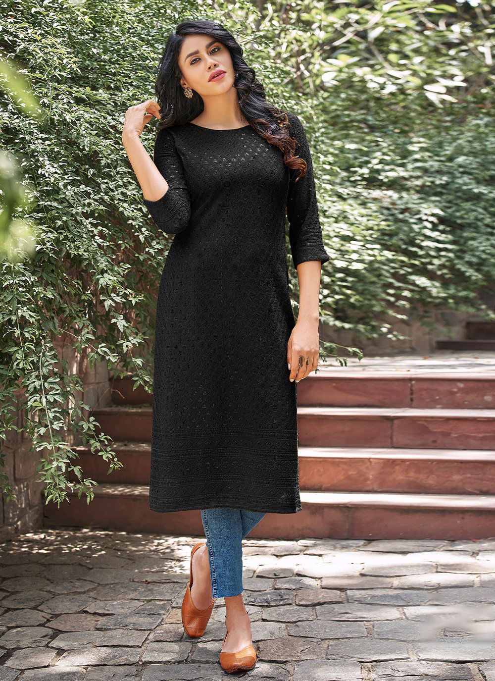 Black Kurti With Jeans