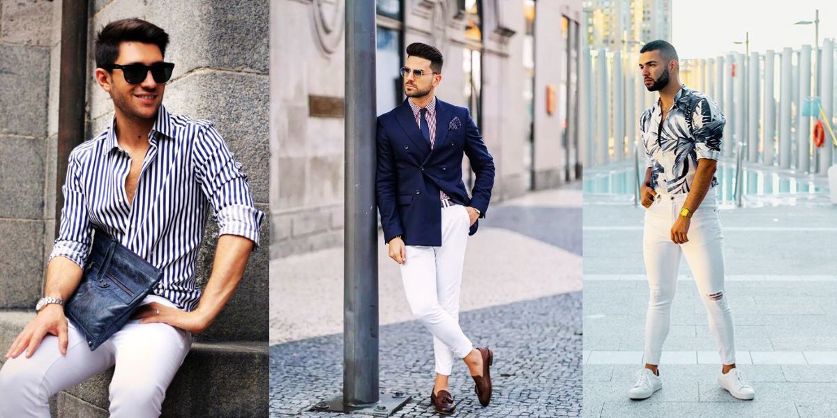 white jeans combinations for men