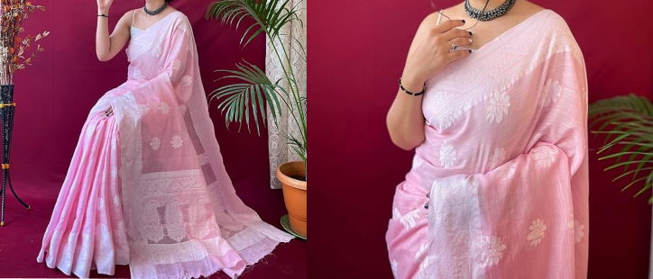 Cotton Linen Silk Saree Under Rs.1000