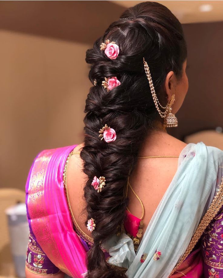 Fishtail Braid | hairstyle for saree