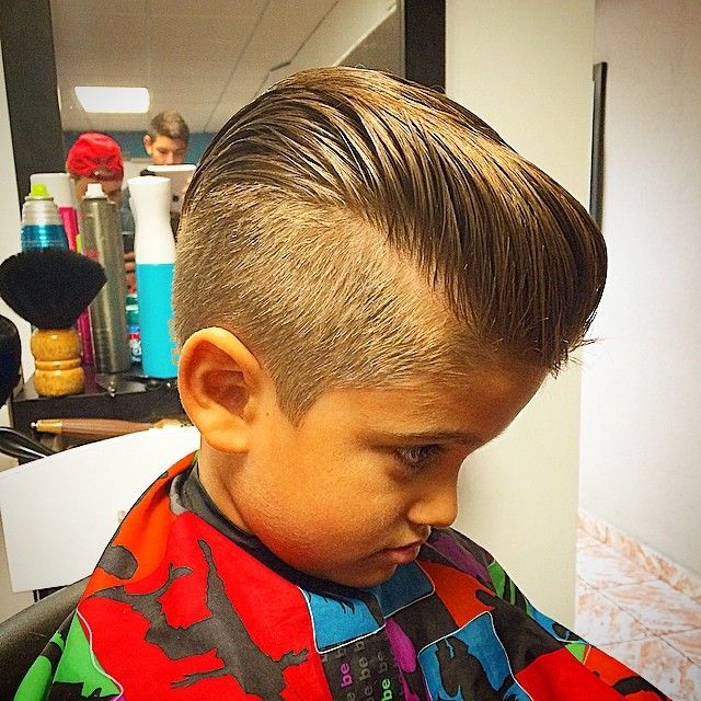 Pompadour boys haircut