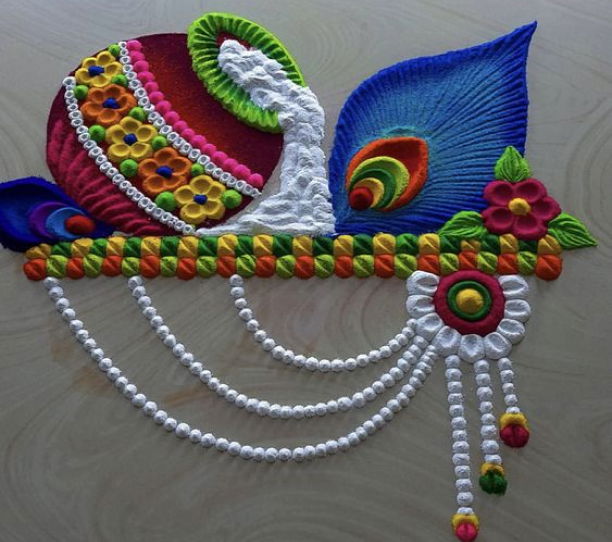 Krishna Rangoli Design
