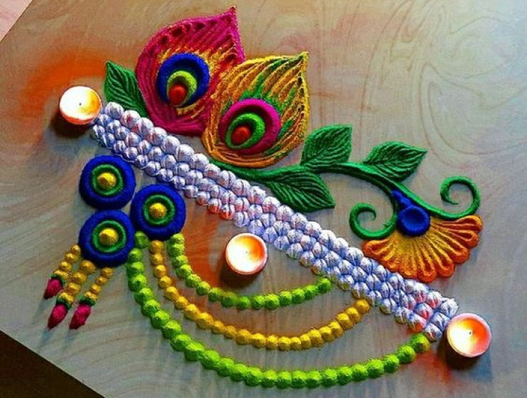 Flute Rangoli Design