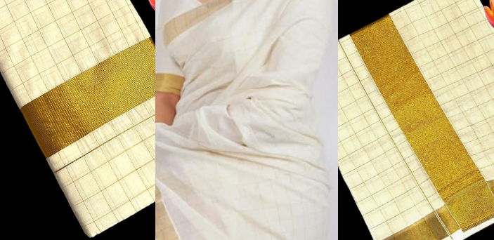 Kerala Kasavu Cotton Saree