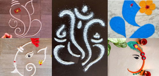 Simple Ganesh Rangoli Designs
