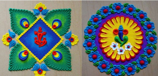 Simple Ganapati Rangoli Designs