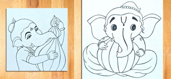 Ganesh drawing ideas