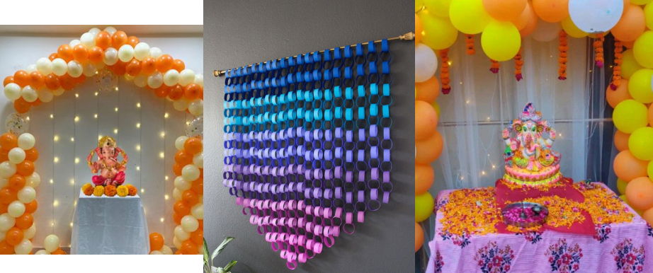 Ganapati Decoration with lights