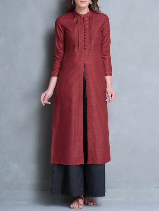 Mandarin Neck Design | kurti neck designs