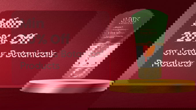 Min 20% Off On Lotus Botanicals Products +Free Face Wash On Rs.699 & Above Order