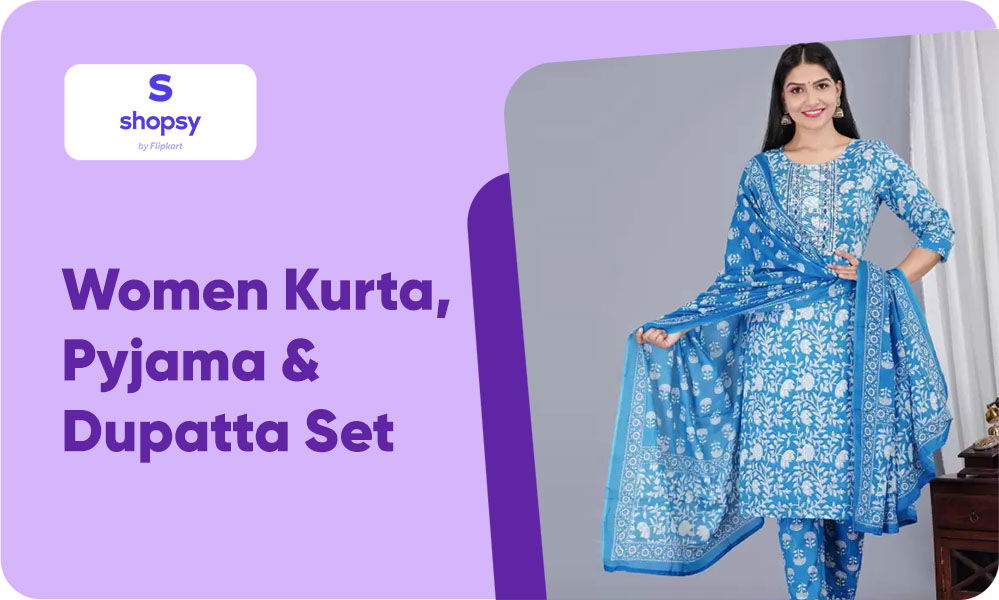Buy Women Kurta, Pyjama & Dupatta Set