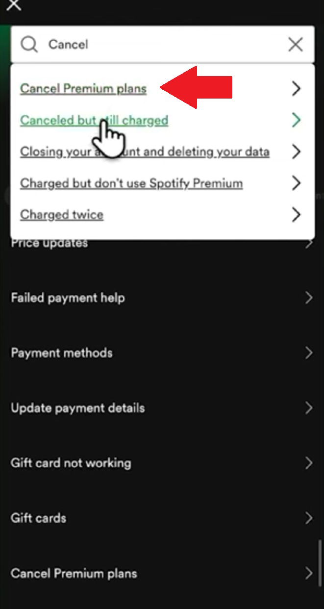 cancel spotify subscription