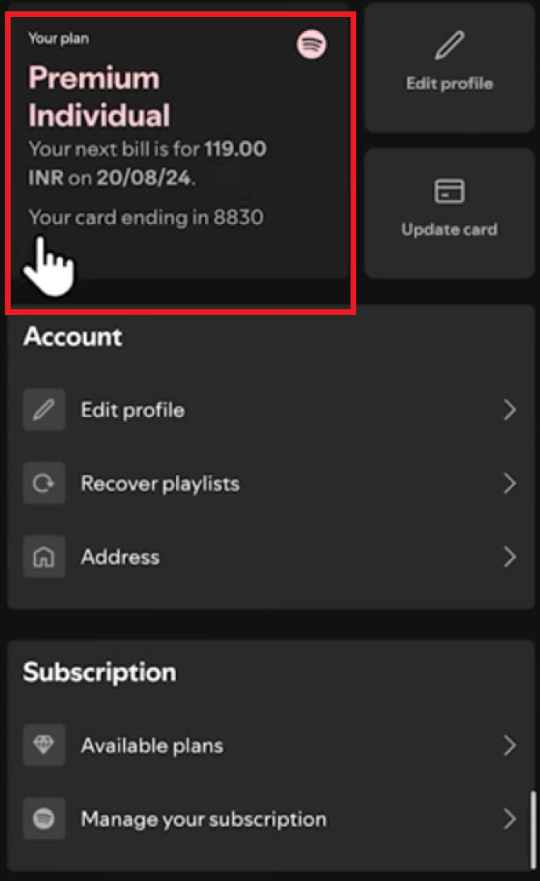 cancel spotify subscription