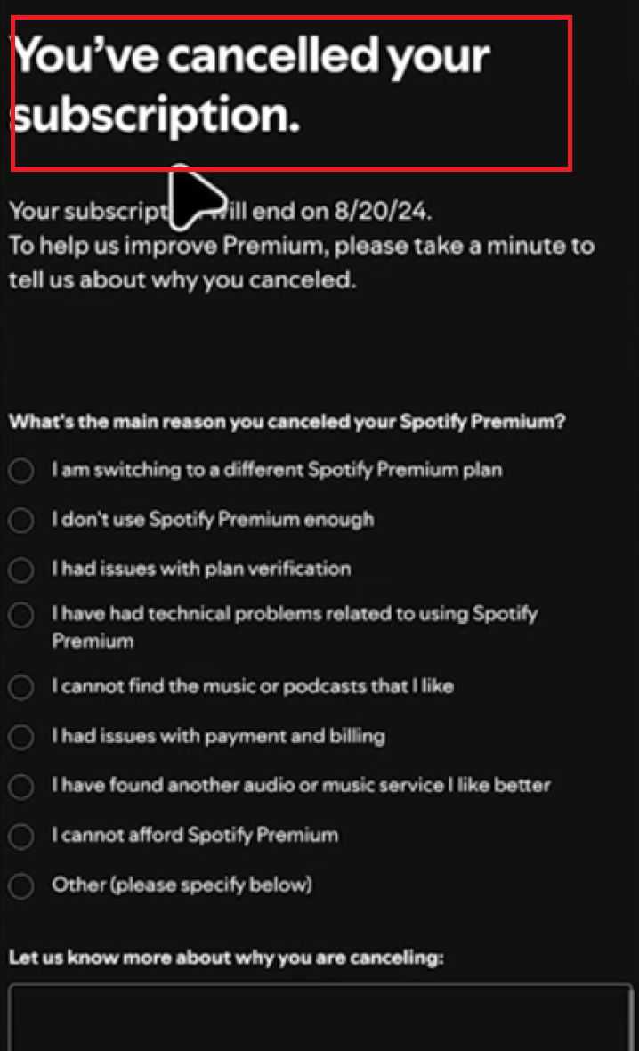 how to cancel spotify premium