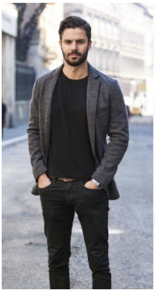 Grey T shirt with Blazer