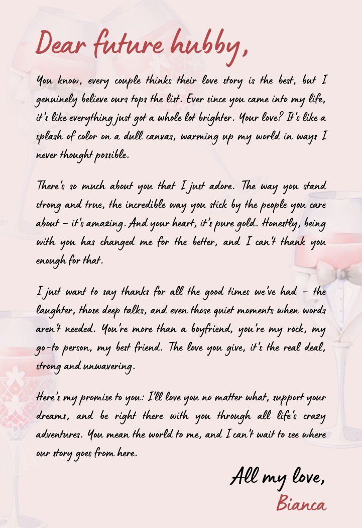 Valentines day love letters for husband
