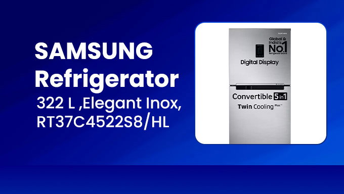 SAMSUNG 322 L Refrigerator (Elegant Inox, RT37C4522S8/HL)