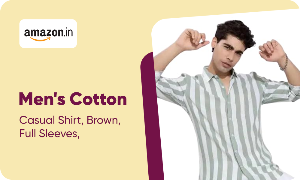 Buy Men's Cotton Casual Shirt With Full Sleeves & Regular Fit