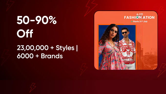 AJIO Fashionation Sale | 50–90% OFF on 23 Lakh+ Styles from 6000+ Brands