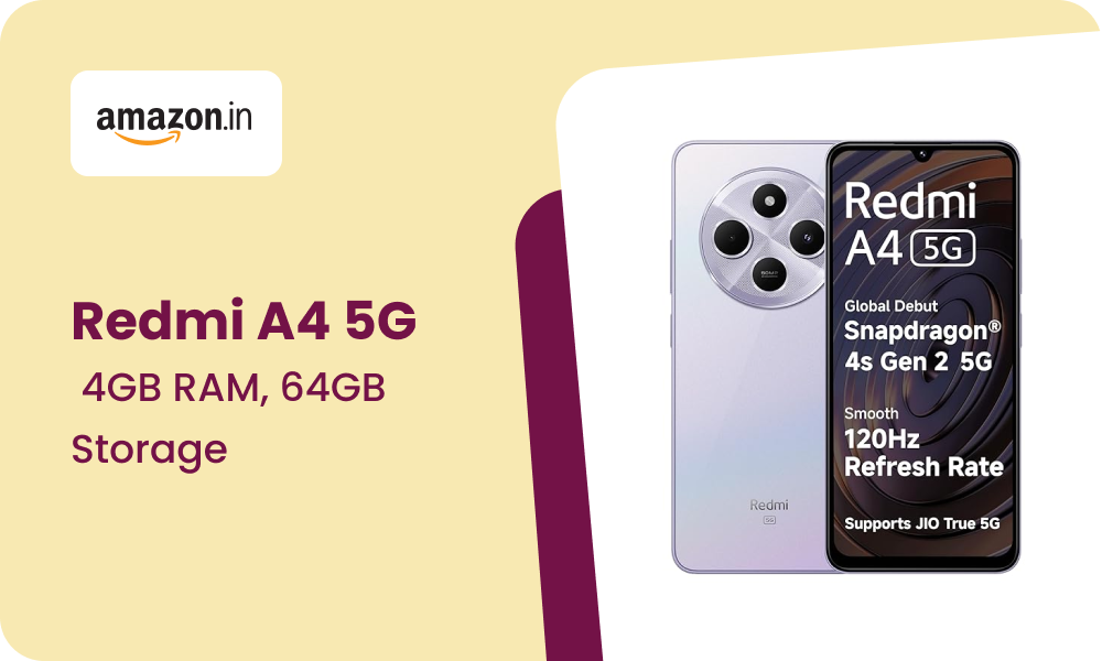 Buy Redmi A4 5G (4GB RAM, 64GB Storage)