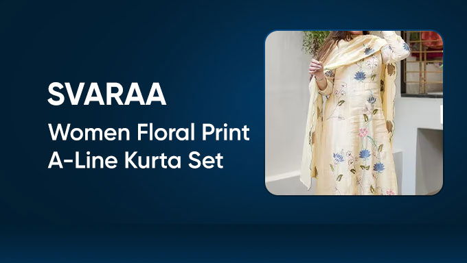 Svaraa | Floral A‑Line Kurta Set | From ₹1,299