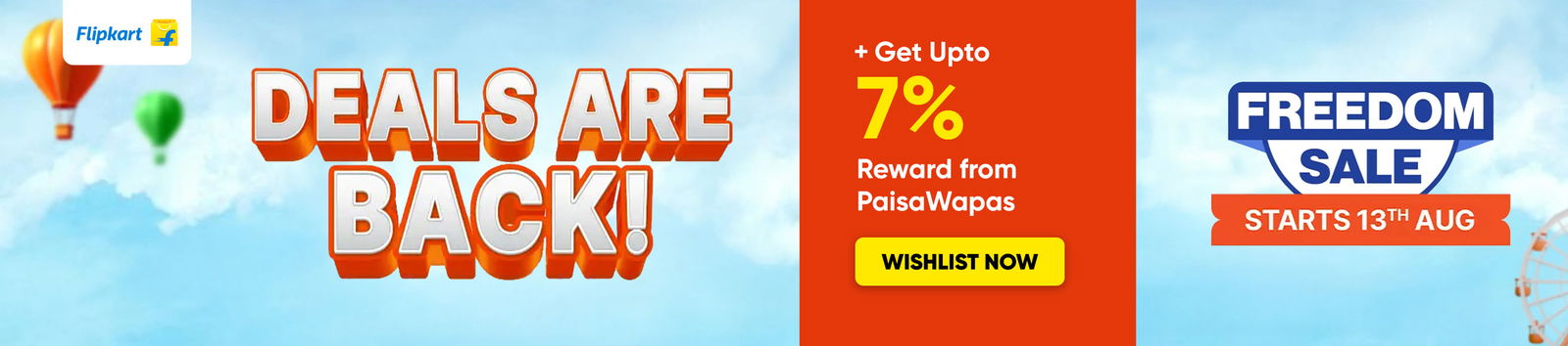 Flipkart Freedom Sale Deals Are Back!