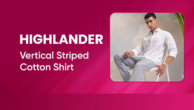 Classic White Vertical Stripes | Highlander Slim Fit Shirt