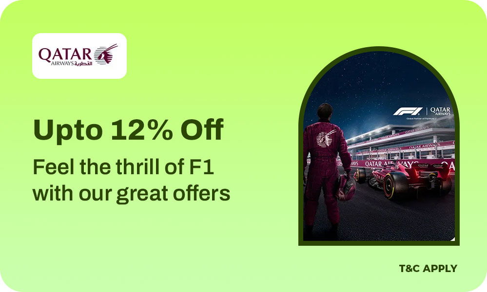 Feel The Thrill Of F1 In Qatar - Get Upto 12% Off On Your Next Trip