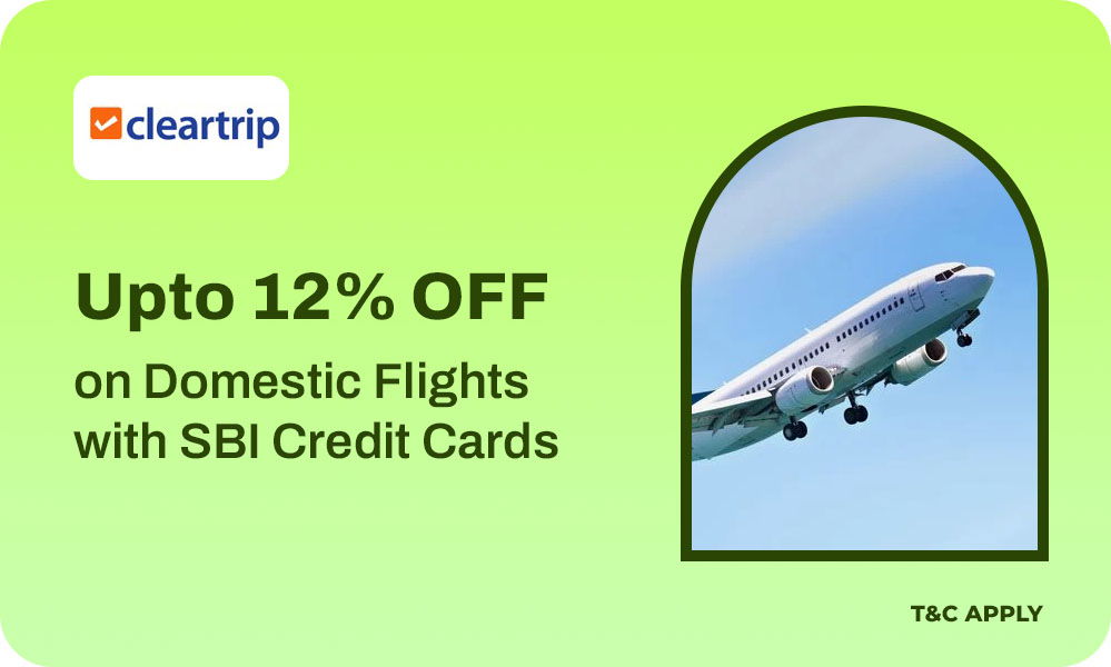 Upto 12% Off On Domestic Flights With SBI Credit Cards