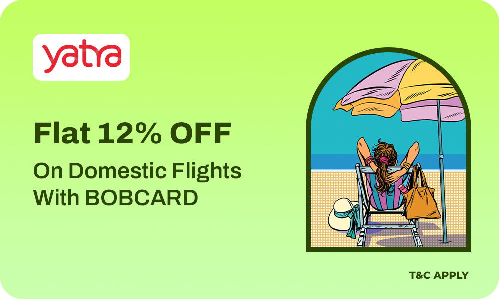 Flat 12% Off On Domestic Flight Booking Using BOB Card