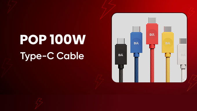 POP 100W Type-C Cable | SuperFast Charging | Bold Colors