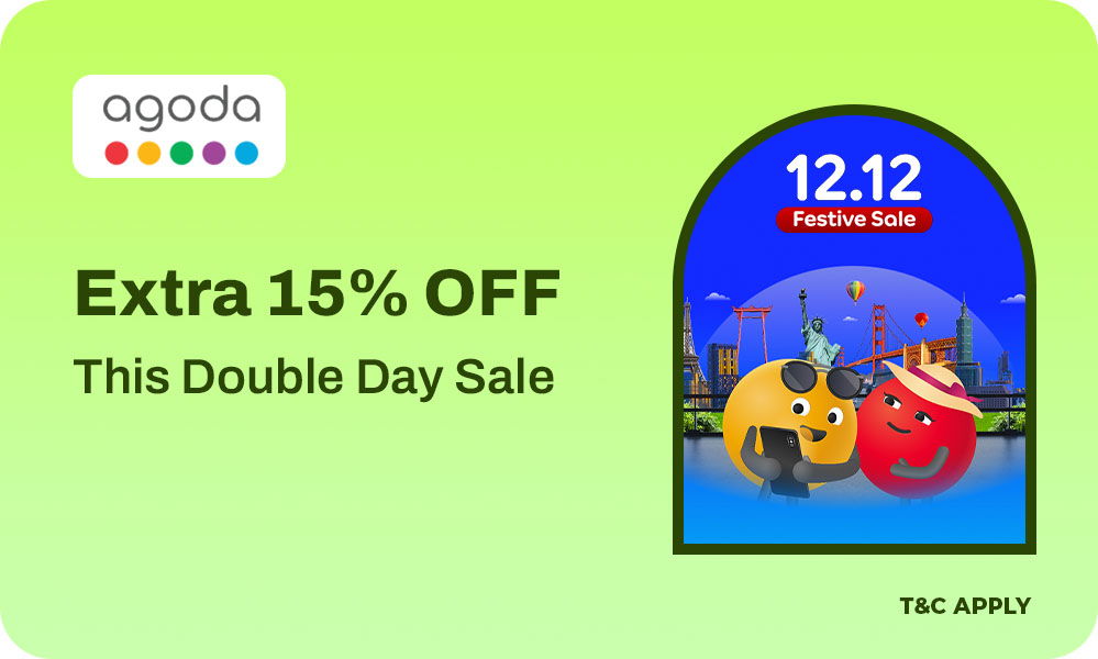 AGODA Mid Month Sale| 15% OFF + Extra 5% OFF on Domestic & International Stays