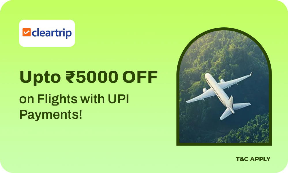 Avail Upto ₹5,000 Off On Flights With UPI Payments