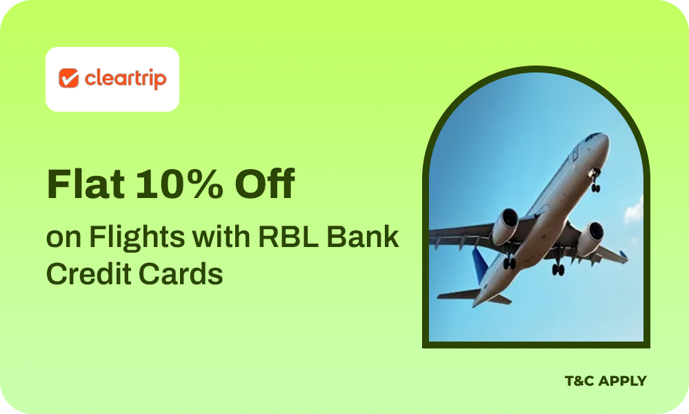 Flat 10% OFF On Flights On Domestic & International Bookings
